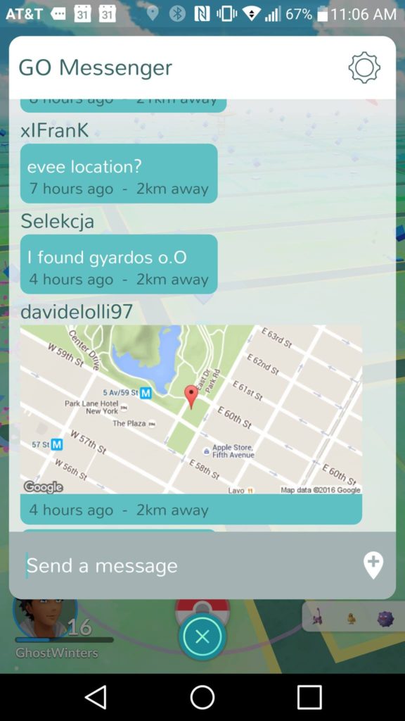 pokemon go messenger