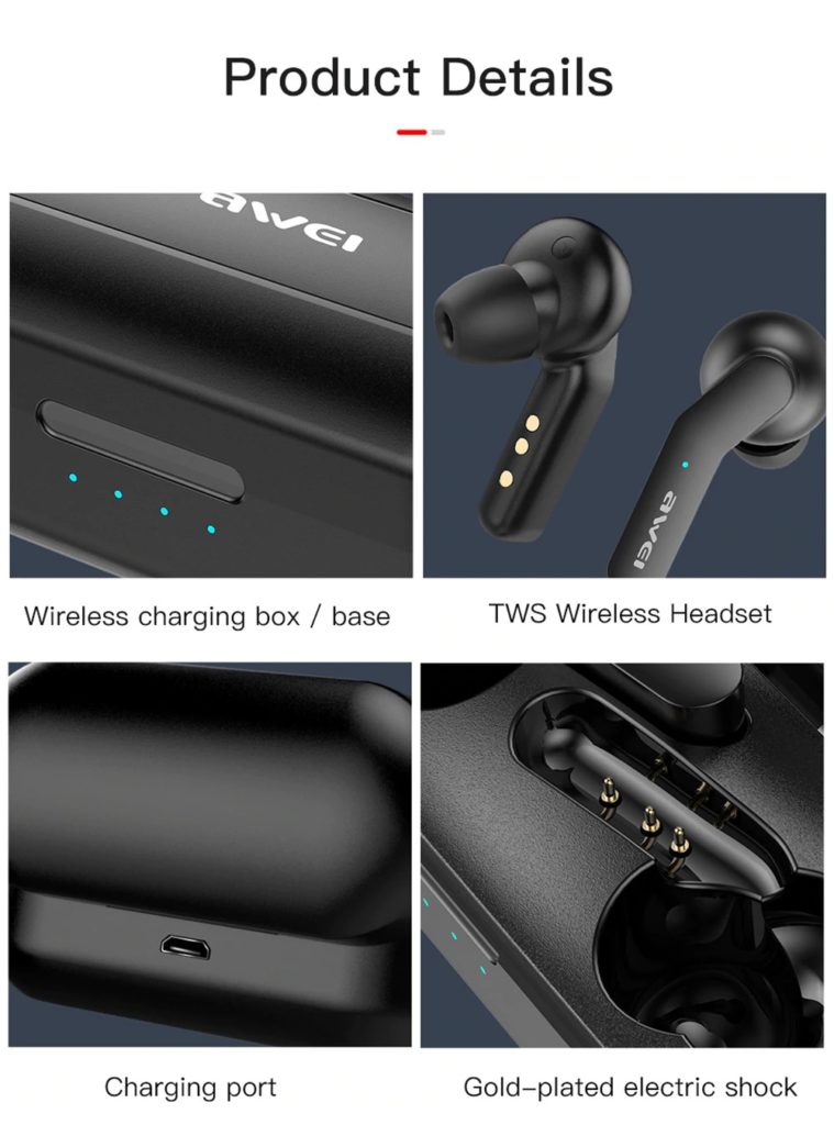 Awei T10C TWS earphones details