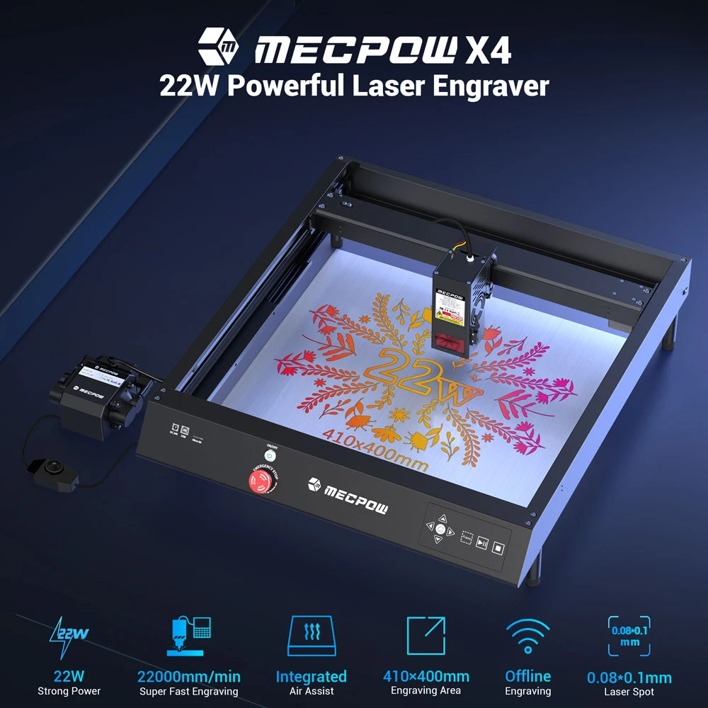 Mecpow X4 22W Laser Engraver Cutter