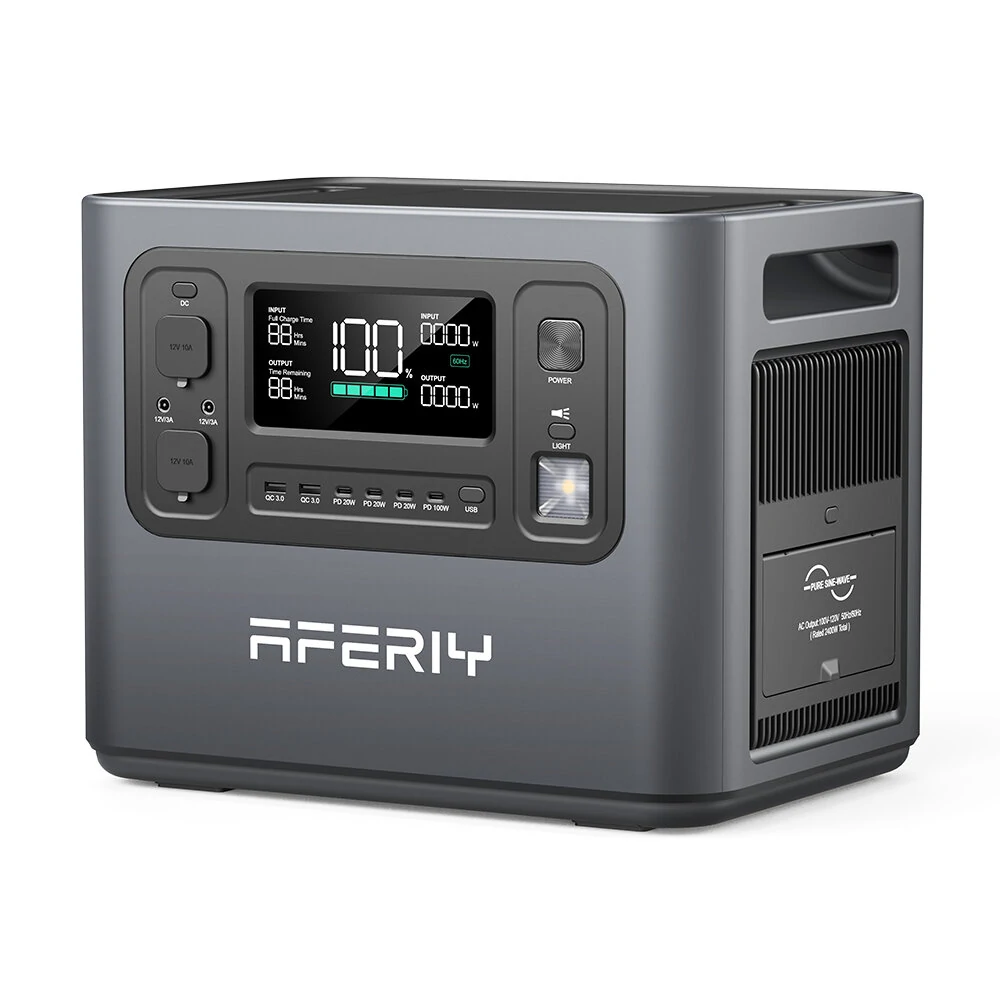 Aferiy P210 2400W 2048Wh LiFePO4 Battery Portable Power Station UPS Pure Sine Wave