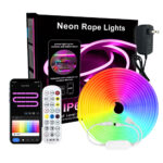 5m 10m Smart Neon Strip RGB LED Neon Light Strip Kit IP67 Waterproof 24V 12W or M Ra92 Flexible LED Strip APP and Remote Control