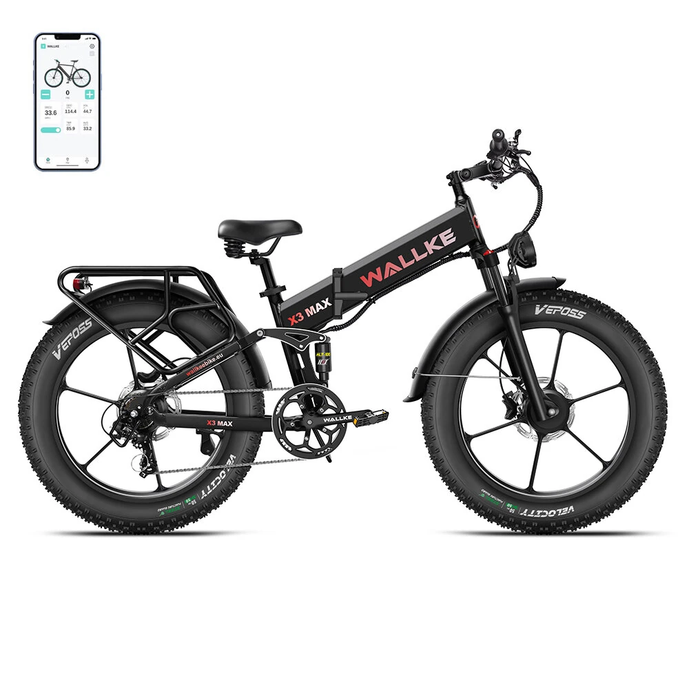 WALLKE X3 MAX Electric Bike 48V 22AH SamsungBattery Cell