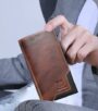 BULLCAPTAIN Genuine Leather Men’s Long Wallet