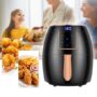 Air Fryer 5.5L Household Large Capacity 1300W Big Firepower Timing Touch Screen LCD Electric Air Fryer with Bakeware