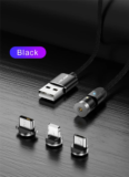 Δίμετρο μαγνητικό USB Type-C/Micro/Lighting καλώδιο 3Α της USLION, με 1.1€!!