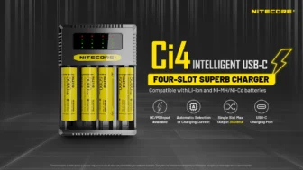 [#Ιστορικό_Χαμηλό] NITECORE Ci2/Ci4 : Universal φορτιστές μπαταριών 2/4 θέσεων για φόρτιση IMR-Li-ion/AA/AAA/AAAA/C/D μπαταρίων!