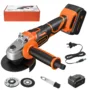 GOCHIFIX Cordless Brushless Angle Grinder 4Ah Li-Ion Battery Power Angle Grinders 3-Position Ergonomic Handle